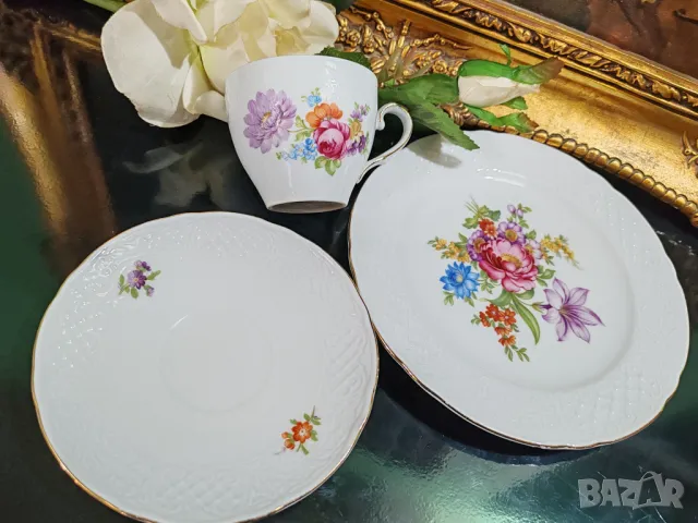 Приказно красиви тройни сетове за чай и кафе.Schumann Bavaria - 1960- 1970. , снимка 5 - Чаши - 49184984