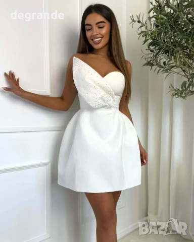 ВОДЕО Дамска рокля тип Лале налична в БЯЛО ЧЕРНО РОЗОВО СИНЬО ТУРСКО СИНЬО