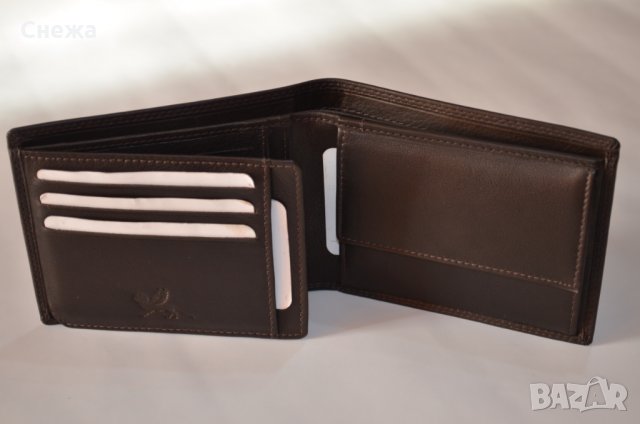 MANO Sutura M19013 хоризонтален портфейл /черен и тъмнокафяв/