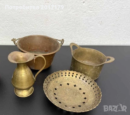 красива стара месингова кана ибрик, снимка 2 - Антикварни и старинни предмети - 52589863