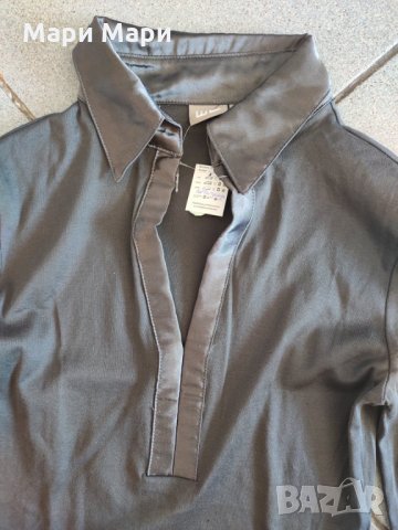 Блуза - риза с яка от сатен, снимка 9 - Блузи с дълъг ръкав и пуловери - 28406447
