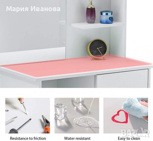 ПРОМОЦИЯ Тоалетка с табуретка JDR003WH, снимка 5 - Тоалетки - 36662597