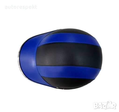  Каска за скутер ,мотор, мотопед- Черен + Син 72015, снимка 3 - Аксесоари и консумативи - 44095363