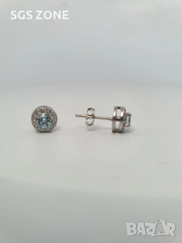 СРЕБЪРНИ ОБЕЦИ С ТОПАЗ 925, снимка 3 - Обеци - 52365445