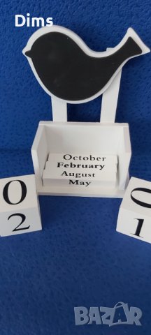 Вечен дървен календар птица, снимка 3 - Декорация за дома - 38486644