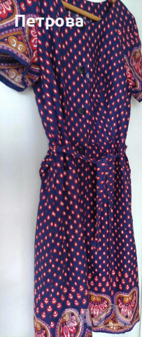 Домашна басмяна рокля с къс ръкав, нова, снимка 4 - Рокли - 49342089