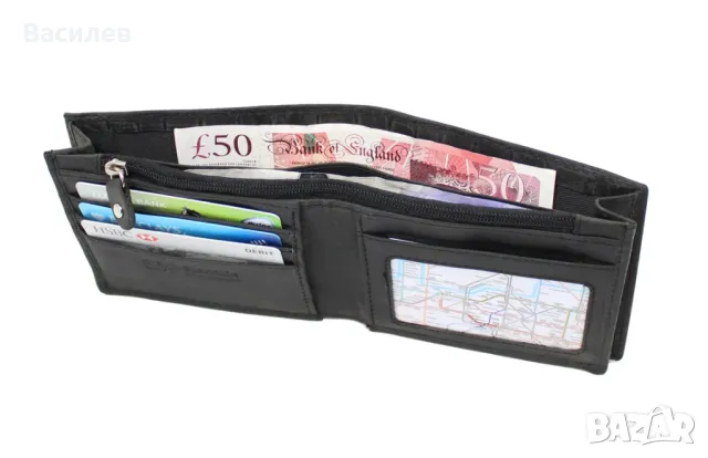 STARHIDE оригинален мъжки портфейл портмоне естествена кожа крокодил внос Англия, снимка 3 - Портфейли, портмонета - 47287977