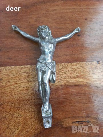 Посребрен старинен Исус, снимка 2 - Икони - 43541925