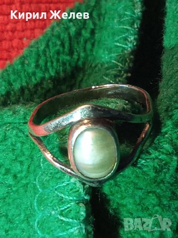 СТАР СКЪПОЦЕНЕН СРЕБЪРЕН АРТ ДЕКО ПРЪСТЕН МАЙСТОРСКА РЪЧНА ИЗРАБОТКА с ЕСТЕСТВЕНА БЯЛА ПЕРЛА 40261, снимка 2 - Антикварни и старинни предмети - 42380519