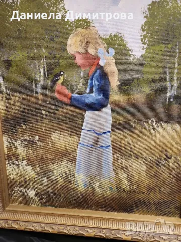 Картина рисувана върху платно, момиче сред природата, снимка 2 - Картини - 48405350