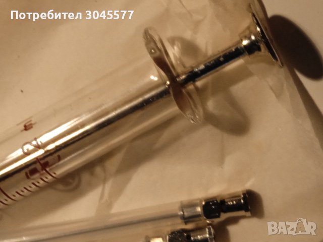 Спринцовка стъклена Шприц 2 мл и 1 мл, снимка 3 - Колекции - 43077602