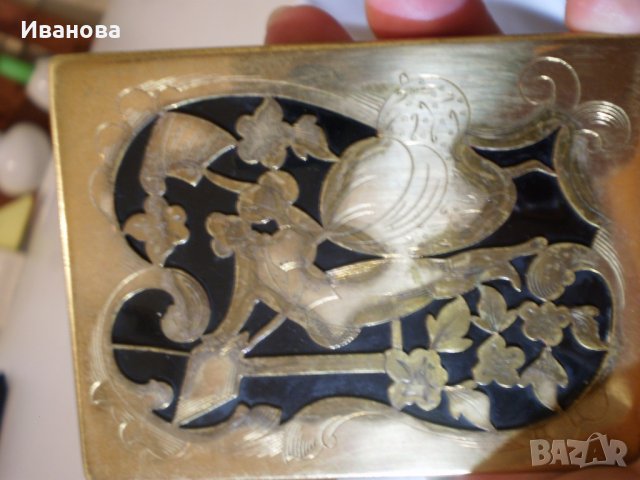 Две уникални позлатени пудриери-руска и френска , снимка 12 - Други ценни предмети - 29553623