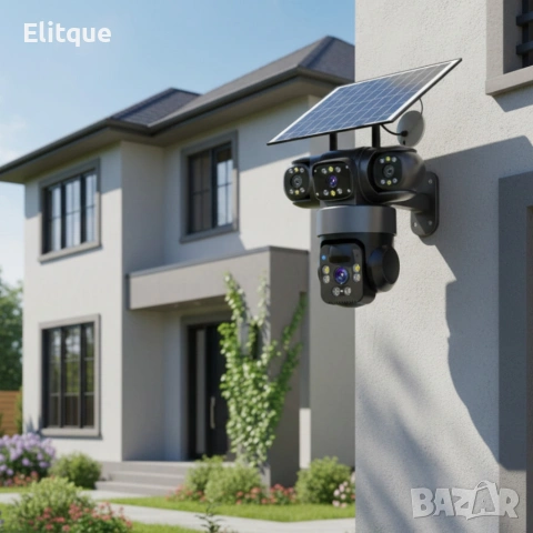 Соларна камера Lylu 4G със SIM и 4 лещи – автономно наблюдение без ток и Wi‑Fi, снимка 8 - Друга електроника - 53424535