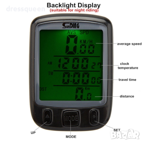 563A Водоустойчив безжичен LCD компютър за велосипед, снимка 3 - Велосипеди - 44919375