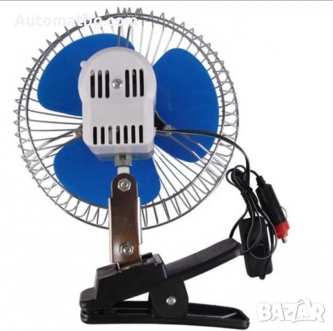 Вентилатор за автомобил Automat, 8 innch, 12V, 20см, Син, снимка 6 - Аксесоари и консумативи - 36862756