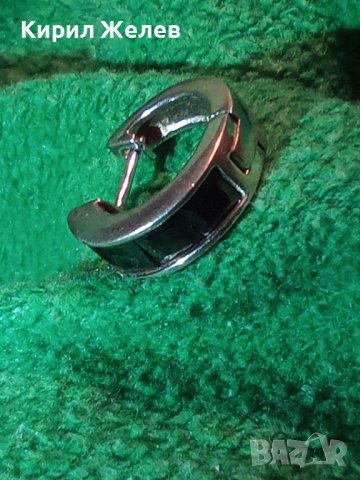 СКЪПОЦЕННА СРЕБЪРНА АРТ ОБЕЦА РОДИРАНО СРЕБРО 925 АНГЛИЯ с ЮВЕЛИРНО ФАСЕТИРАН ЧЕРЕН ОБСИДИАН 25868, снимка 2 - Обеци - 35884557