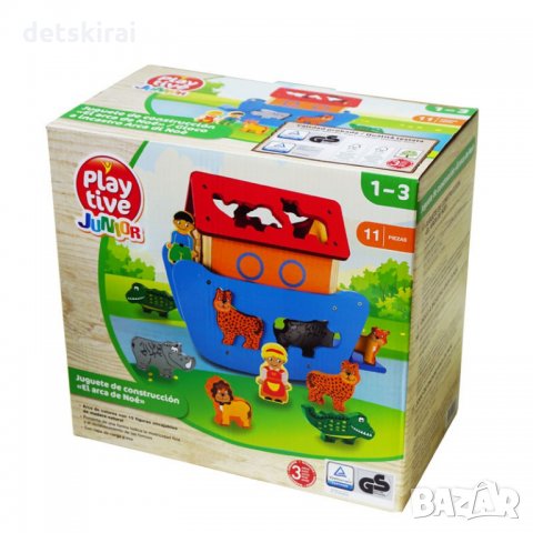 Playtive Junior дървен сортер Лодката на Ной, снимка 3 - Образователни игри - 35365888