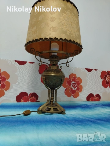Бронзова лампа Арт Нуво, снимка 11 - Настолни лампи - 53143709