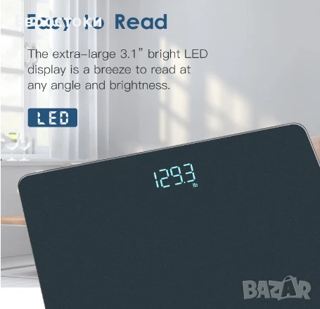 Цифрова везна за баня Homebuds за телесно тегло, електронен кантар за баня, снимка 4 - Други - 50525733