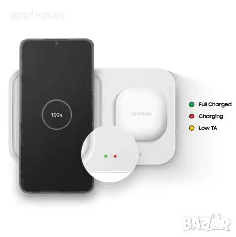 Samsung Super Fast Wireless Charger Duo Max 15W Бързо безжично зарядно, снимка 6 - Безжични зарядни - 49859985