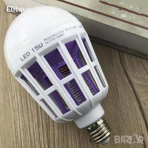 LED крушка против комари с адаптор за стена