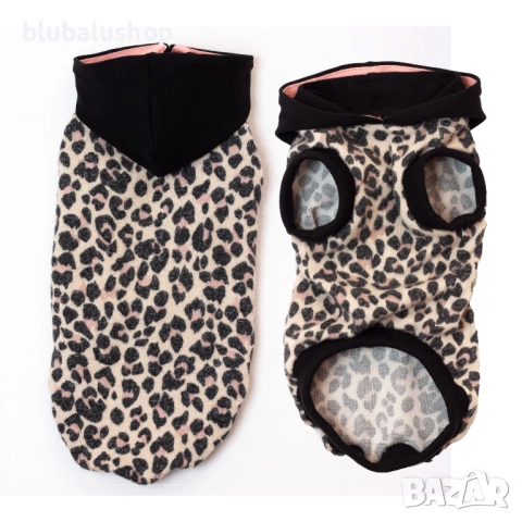 Леопардов суичър с качулка за кучета – стил и комфорт
