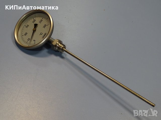биметален термометър JUMO thermometer ф100mm, 0/+300°C, L-235mm, снимка 1 - Резервни части за машини - 35180761