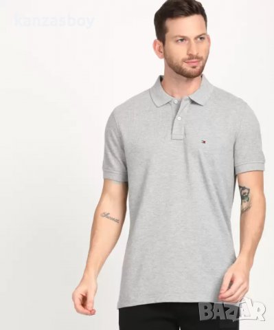 Tommy Hilfiger Grey Polo Shirt - страхотна мъжка тениска КАТО НОВА, снимка 1 - Тениски - 38055206