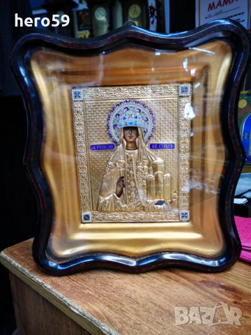 Много рядка Царска Русия-домашна икона сребро 84 с емайл 84 и /Св. Олга/, снимка 1