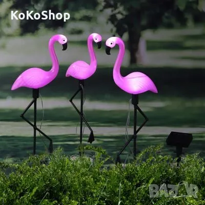 Соларни лампи "Фламинго"-ТРИ броя/соларни лампи/фламинго лампи, снимка 2 - Соларни лампи - 50000518