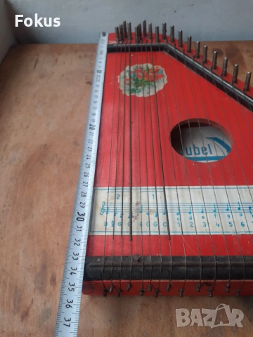 Стара малка цитра - музикален струнен инструмент, снимка 6 - Антикварни и старинни предмети - 53499838