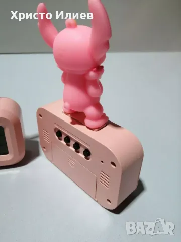 Дигитален будилник Часовник disney stitch Лило и Стич розов, снимка 3 - Други - 49462620