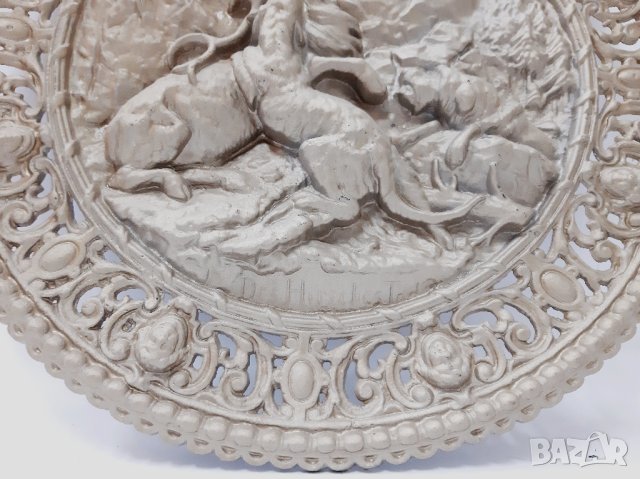 Старо кръгло метално немско релефно пано(3.5), снимка 4 - Антикварни и старинни предмети - 43527726