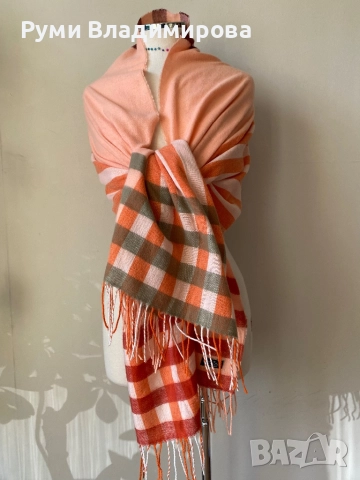 Райран, оранжев шал Fraas/ унисекс шал, снимка 2 - Шалове - 52556852