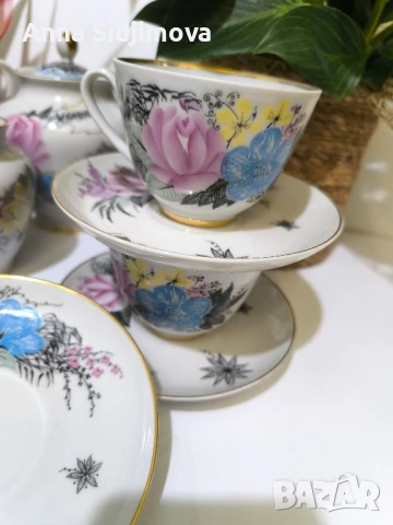 Руски порцелан ЛФЗ сервиз за чай , снимка 9 - Сервизи - 51240241