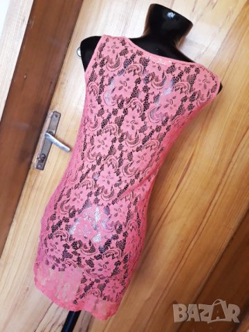 Потник туника от дантела коралов цвят М, снимка 3 - Бански костюми - 32883255