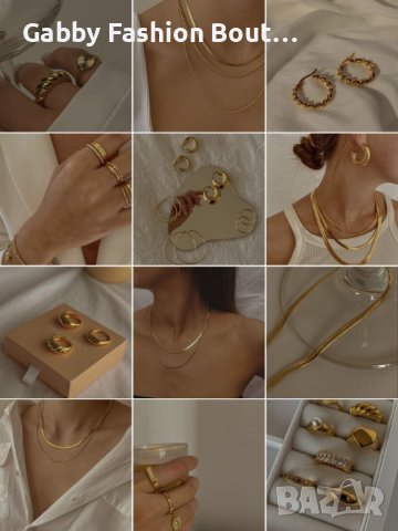 пръстени, обеци и колие от медицинска стомана с 18к златно покритие , снимка 1 - Колиета, медальони, синджири - 43812393