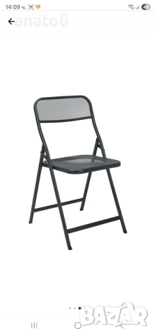 чисто нови метални Комплект маса и столове от 3 части Сгъваеми, Сив от Германия , снимка 7 - Маси - 53413943