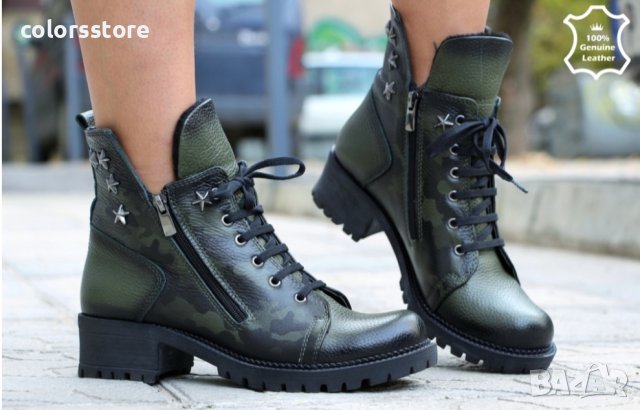 Равни боти - зелена ЕСТЕСТВЕНА кожа - 303, снимка 2 - Дамски боти - 43058019