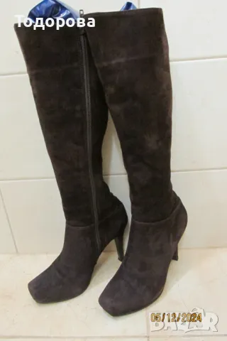 ботуши велурени, снимка 2 - Дамски ботуши - 48236483