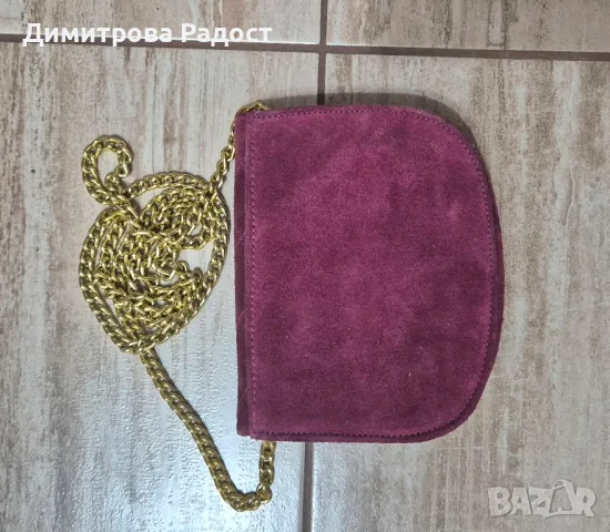 Дамска велурена чанта! Състояние използвано като ново! , снимка 2 - Чанти - 50420917