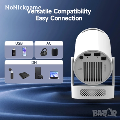 Magcubic HY300 Pro+ 4K Android 11 Преносим проектор 8000 лумена WiFi6, BT5.4 Външно кино 5W HiFi, снимка 11 - Плейъри, домашно кино, прожектори - 52650497