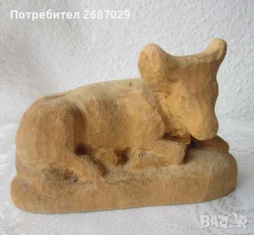 Вол бик крава дървена фигура статуетка, снимка 1 - Статуетки - 37587768