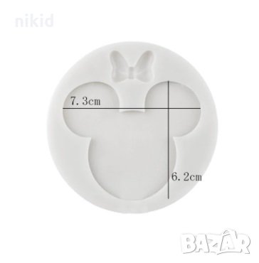 Мики Мини Маус лице и панделка силиконов молд форма декорация торта фондан шоколад смола близалка, снимка 3 - Форми - 30183896