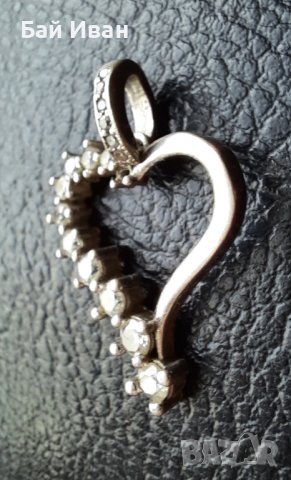 Сребърна висулка - екстравагантно сърце с циркони - арт !, снимка 8 - Колиета, медальони, синджири - 43712370