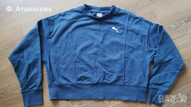 Къса спортна блуза Пума / Puma, размер М-L, оригинална, перфектна, снимка 6 - Блузи с дълъг ръкав и пуловери - 51877191