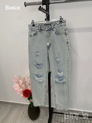 Дънки МОМ висока талия, снимка 5 - Дънки - 49386382