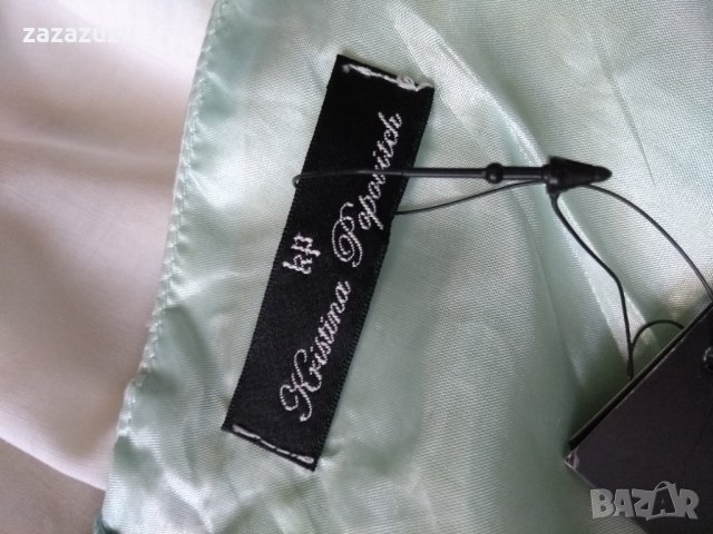 ЕСТЕСТВЕНА КОПРИНА дамска рокля с презрамки в бледозелен цвят, снимка 7 - Рокли - 32589448