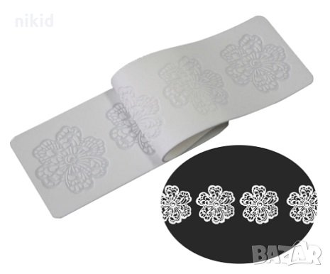 Цветя маргаритки дантела силиконов килим молд форма украса торта с фондан шоколад гъмпейст, снимка 2 - Форми - 32909168