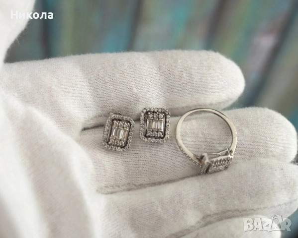 SWAROVSKI комплект ,сребро 925, снимка 3 - Бижутерийни комплекти - 52344520